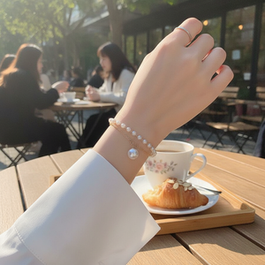 Trending Vintage elegante croce stella e cuore gioielli ragazze di moda braccialetti di perle e braccialetti vendita all'ingrosso - Product Image 3