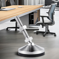 Pieds de mise à niveau réglables en métal d'acier inoxydable de M16X100mm diamètre de 80-100mm avec les tasses de pied articulées par base en caoutchouc antidérapante