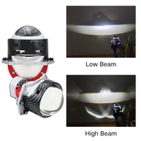 Lentille de projecteur LED 3 pouces Blanc 7000K Alliage d'aluminium 8000 Lumens Ventilateur de refroidissement Phares LED pour voiture Universel