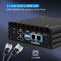 Mini PC CWWK sin ventilador X86-P5, dispositivo de firewall con 2 puertos LAN i225 de 2.5GbE, RAM DDR5, AES-NI, Pfsense, OPNsense, computadora industrial.