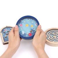 Venta caliente niños laberinto juguetes educativos Mini laberinto de madera juego de mesa de madera y laberinto rompecabezas tablero niños juguetes niños