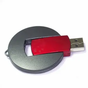 Promotion gift from China factory Round flip usb flash disk Stock plastic usb stick 4gb