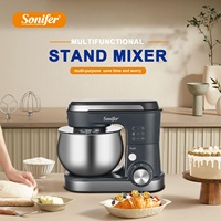 Robot pâtissier Sonifer SF-8166 pour la maison, bol de 5 L, 6 vitesses avec fonction Pulse, pour pétrir la farine et la pâte, mélangeur électrique à main