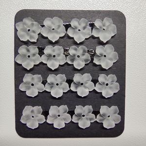 Piedras preciosas sueltas con forma de flor esmerilada, color blanco de cuarzo, hermoso CN, colección de arte - Product Image 4