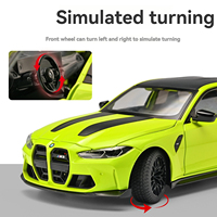 Modèle de voiture en alliage moulé sous pression HMB Diecast 1:24 officiellement autorisé BMW M3 CS LCI avec son et lumière, portes ouvrables, jouet à tirer en arrière