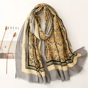 2021 new style leopard pattern print cotton warm scarf Lightweight Shawl Gauze Large Long women Scarves