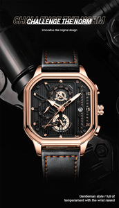 <span class=keywords><strong>Orologio</strong></span> da Polso CRRJU 2302 per <span class=keywords><strong>Uomo</strong></span>, Analogico al Quarzo con Cinturino in Pelle, <span class=keywords><strong>Elegante</strong></span> e Casual per Affari - Product Image 2