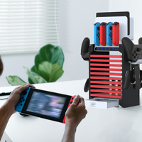 Rak Penyimpanan Disk Game Video Grosir, Tempat Pengisi Daya Kontroler, Dock untuk Switch Pro OLED, Aksesoris Joy-Pad