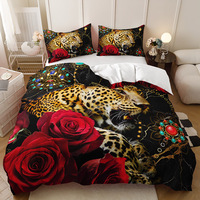 Ensemble de literie léopard tigre Ensemble de housse de couette sauvage doux et confortable à imprimé léopard et tigre exotique