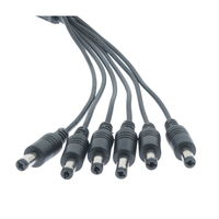 4 6 divisor de potencia de ordenador de 8 vías 2,1*5,5mm Cable de CC 5,5*2,5mm 1 CC 1/8 divisor de línea de alimentación macho aislamiento de PVC Conductor de cobre