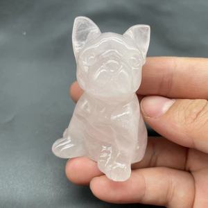 Bouledogues en cristal d'améthyste de 6 cm, sculptures artisanales en pierres naturelles de guérison, cadeaux en cristal - Product Image 3