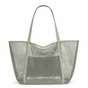 Custom Embroidery Logo Rattan Mesh Beach <b>Bag</b> Handmade Crochet Straw Tote <b>Bag</b> Women - Product Image 2