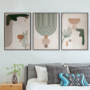 Set di <span class=keywords><strong>3</strong></span> Quadri su Tela con Stampe Astratte Geometriche Boho, Arte Moderna da Parete per Soggiorno - Product Image 3