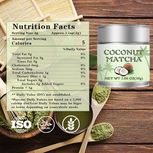 OEM özelleştirmek özel etiket organik USDA ab tören sınıf YEŞİL ÇAY ince yeşil çay tozu 30g 3A-6A aromalı hindistan cevizi <span class=keywords><strong>Matcha</strong></span> - Product Image 6