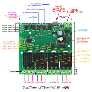 Smart WiFi inalámbrico empujando relé interruptor momentáneo 5V DIY relé inteligente módulo Compatible con <span class=keywords><strong>Alexa</strong></span> eco IFTTT - Product Image 4