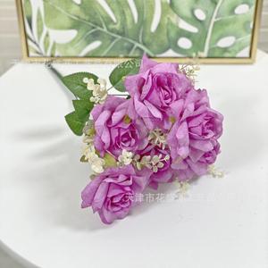 Tangyue Rose Bouquet 7 Heads Silk <b>Flower</b> High Simulation For Wedding Home Decoration Hotel Soft Furnishings - Product Image 2