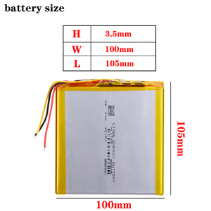 Batería de Iones de Litio Polimérica 35100105 de 3 Líneas, 3.7V, 4500mah, para Tablet PC de 7 Pulgadas, Paquete Flexible - Product Image 2