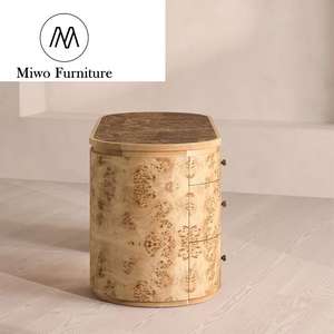 Meubles de luxe modernes pour bureaux à domicile Burl Wooden Boss Executive Computer Reception Study Writers With Drawers Marble Top - Product Image 5