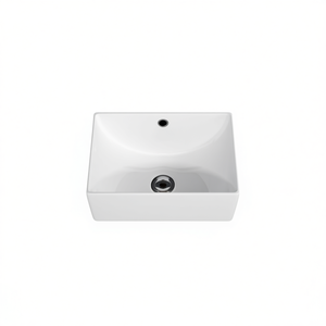 Lavabo Rectangular de Cerámica Blanca para Empotrar, 18.5x13.5 Pulgadas, Diseño Moderno con un Solo Orificio - Product Image 1