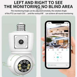 6MP ICSEE Dual-Lens <b>Wireless</b> <b>Indoor</b> Home Network <b>Camera</b> E27 Light Bulb 3K HD PTZ Dual-Picture Night Vision Surveillance <b>Camera</b> - Product Image 6