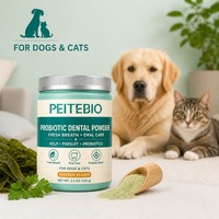 Poudre dentaire probiotique PEITEBIO pour chiens et chats avec algues, persil et probiotiques, saveur poulet, haleine fraîche, soin buccal, 100g
