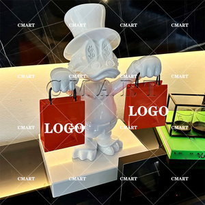 Venta al por mayor directa: Escultura de Pato <span class=keywords><strong>Donald</strong></span> pintada a mano, Escultura de Scrooge McDuck para bolso, Escultura Pop Art de Dagobert Duck para galería - Product Image 3