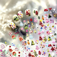 Nouveaux autocollants pour ongles de Noël 2026 personnalisables, décorations d'ongles en strass en forme de flocon de neige, coquille 5D en relief