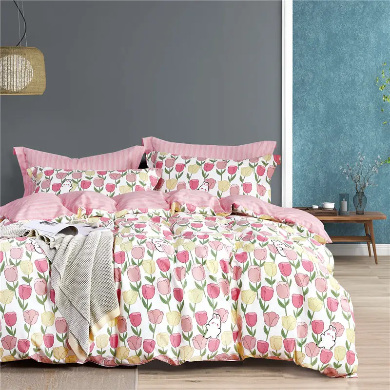 KOSMOS printed bed sheet wholesale cheap duvet cover sets customized bedlinen bedding set quilt comforter set