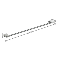 Accessoires de salle de bain modernes, barre porte-serviettes murale simple en acier inoxydable 304