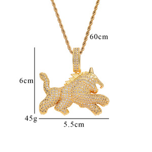 Collar de Latón con Colgante 3D de la Bestia del <span class=keywords><strong>Dios</strong></span> de la Riqueza, Joyería de Moda para Hombre, Regalo para Uso Diario o Fiestas - Product Image 6