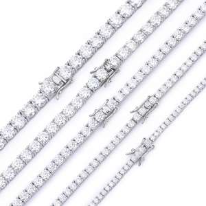 Pulsera de tenis Hip Hop de plata de ley 925 de 2-6 mm con diamantes de moissanita GRA VVS, joyería para hombre y mujer, regalo - Product Image 2