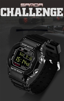 Montre de sport de luxe professionnelle Sanda 329 pour couple, style rétro, numérique, résistante à l'eau et aux chocs, bracelet en caoutchouc, chronomètre