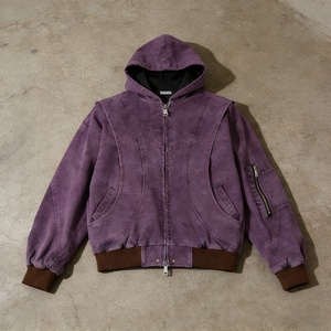 <span class=keywords><strong>Felpa</strong></span> con Cappuccio Lavata da Uomo con Distintivo Stile a Cucitura Curva, Chiusura a <span class=keywords><strong>Zip</strong></span> e Pratica Tasca sulla Manica con <span class=keywords><strong>Zip</strong></span>, Abbigliamento Streetwear - Product Image 1