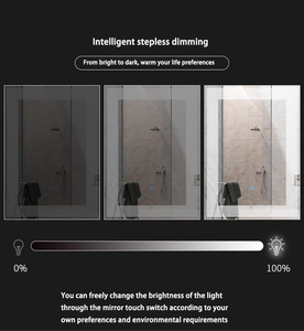 Frosted thiết kế sáng tạo thông minh Gương vuông treo tường chống sương mù cảm ứng chuyển đổi vòi hoa sen Led Gương phòng tắm - Product Image 6