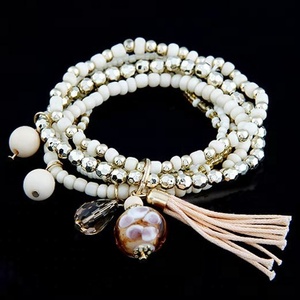 Bijoux de haute qualité personnalisé belle et multicouche élastique femmes <span class=keywords><strong>bracelet</strong></span> de perles de verre - Product Image 6
