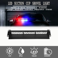 CIGO Nouvelle lampe d'avertissement d'urgence 18 LED, réglable sur quatre axes, avec ventouse de fixation, étanche IP65, 12V, pour pare-soleil, tableau de bord et pare-brise