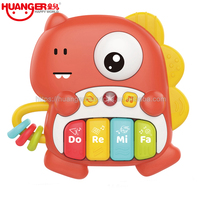 Huanger HE0550 Cartoon Dinosaur Animal Electronic Piano Keyboard Toy Mini Piano Keyboard Music Instrument Toy for Kids