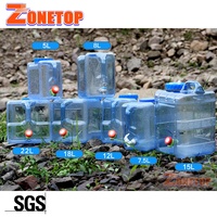Échantillon Gratuit - Contenant d'Eau en Plastique à Large Ouverture pour Camping en Plein Air avec Robinet - 5L, 8L, 10L, 12L, 15L, 18L, 20L, 22L, 25L
