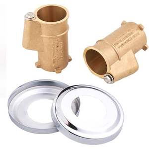 อุปกรณ์ยึดบันไดสระว่ายน้ำทองเหลืองพร้อมแผ่นปิดรูรั่ว 2 ชิ้น สำหรับสระว่ายน้ำแบบฝังดิน  อะไหล่รองรับราวบันได  ทองเหลืองแท้ ป้องกันการกัดกร่อน - Product Image 2