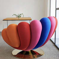 Fauteuil simple moderne minimaliste italien, fauteuil de détente pivotant pour salon, fauteuil Anémone