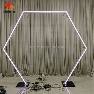 Arche hexagonale LED avec lumière RGB, télécommande, pour la décoration de l'allée d'entrée des événements de mariage, fête - Product Image 3