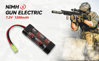 Batterie Ni-MH 7.2V 1200mAh 6 cellules Rechargeable récepteur plat batterie pour RC voiture pistolet avion pour Hpa Airsoft Ak47 M4 Aaa