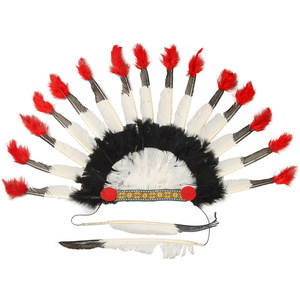 Coiffe en plumes indiennes pour enfants et adultes, accessoire de costume pour spectacle sur scène - Product Image 2