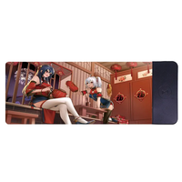 Grand tapis de souris de jeu à motif de dessin animé, lisse, résistant à la chaleur, lavable, avec bords cousus