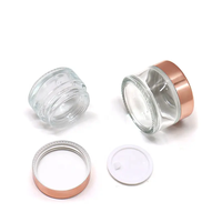 Bocaux en verre transparents de luxe vides et personnalisables de 5 ml, 15 ml, 30 ml, 50 ml, 100 ml, 200 ml à large ouverture avec couvercles pour crème visage et corps