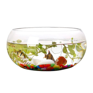 Aquarium en verre multi-usages, <span class=keywords><strong>vase</strong></span> hydroponique rond, aquarium de bureau créatif pour betta, tortue, poisson rouge, décoration de bureau, salon - Product Image 5