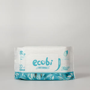 20 lingettes humides pour bébé Ecobi, mini-pack, écologiques, douces pour les bébés, utilisation en voyage, fabricant OEM ODM - Product Image 1