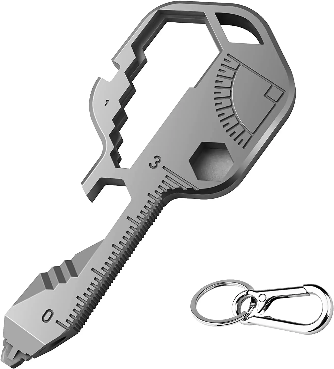 24- in-1 Key Shaped Pocket Tool, multitool key with key chain Outdoor keychain tool for Drill Drive