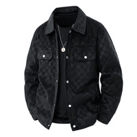 Nouvelle veste en daim 2026 pour homme, style rétro américain, printemps-automne, coupe ample, décontractée, à carreaux, avec revers, pour le travail ou les loisirs