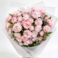 Bunga Daisy Krisan Kering Putih Pink Buatan Tangan, Rangkaian Bunga Abadi untuk Pernikahan Hari Valentine